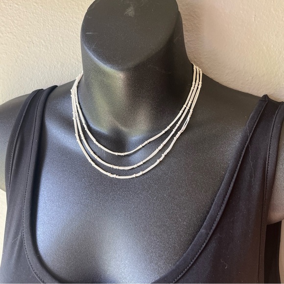 Vintage Liz Claiborne Silver Jewelry Set- Necklace, Earrings, Bracelet - Picture 8 of 10